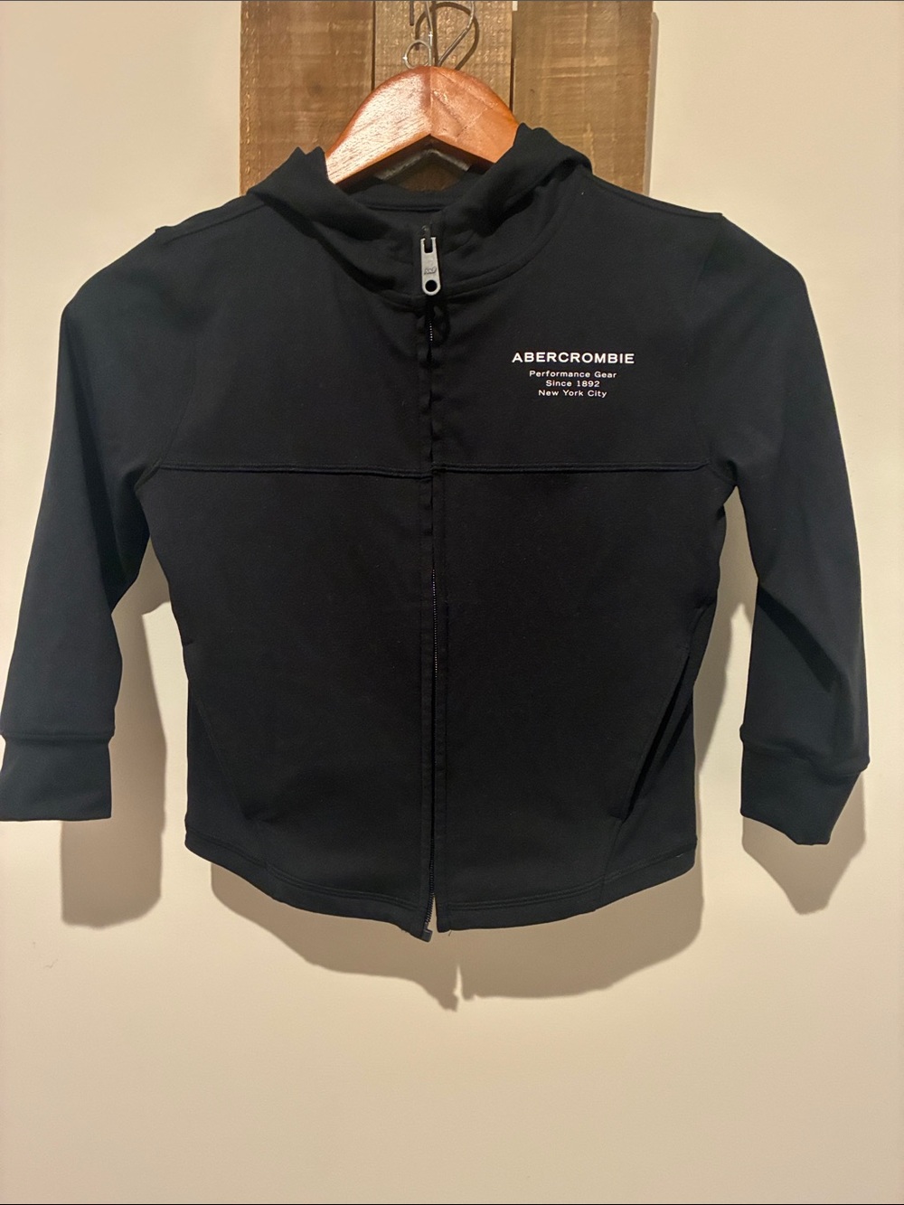 abercrombie kids Black Hooded Zip Jacket